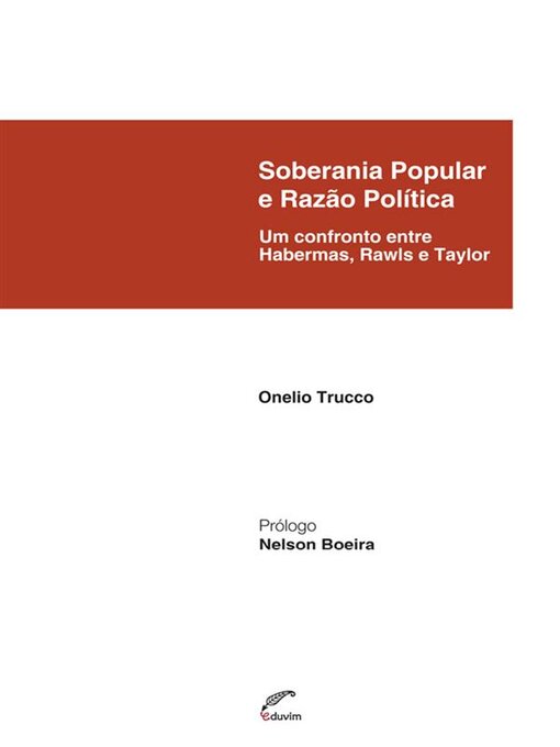 Title details for Soberania Popular e Razão Política by Onelio Trucco - Available